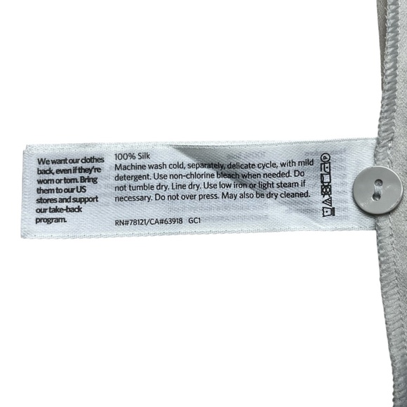 Eileen Fisher System Silk Georgette Crepe Sleeveless Shirt Neutral Beige Size XL - Picture 5 of 6